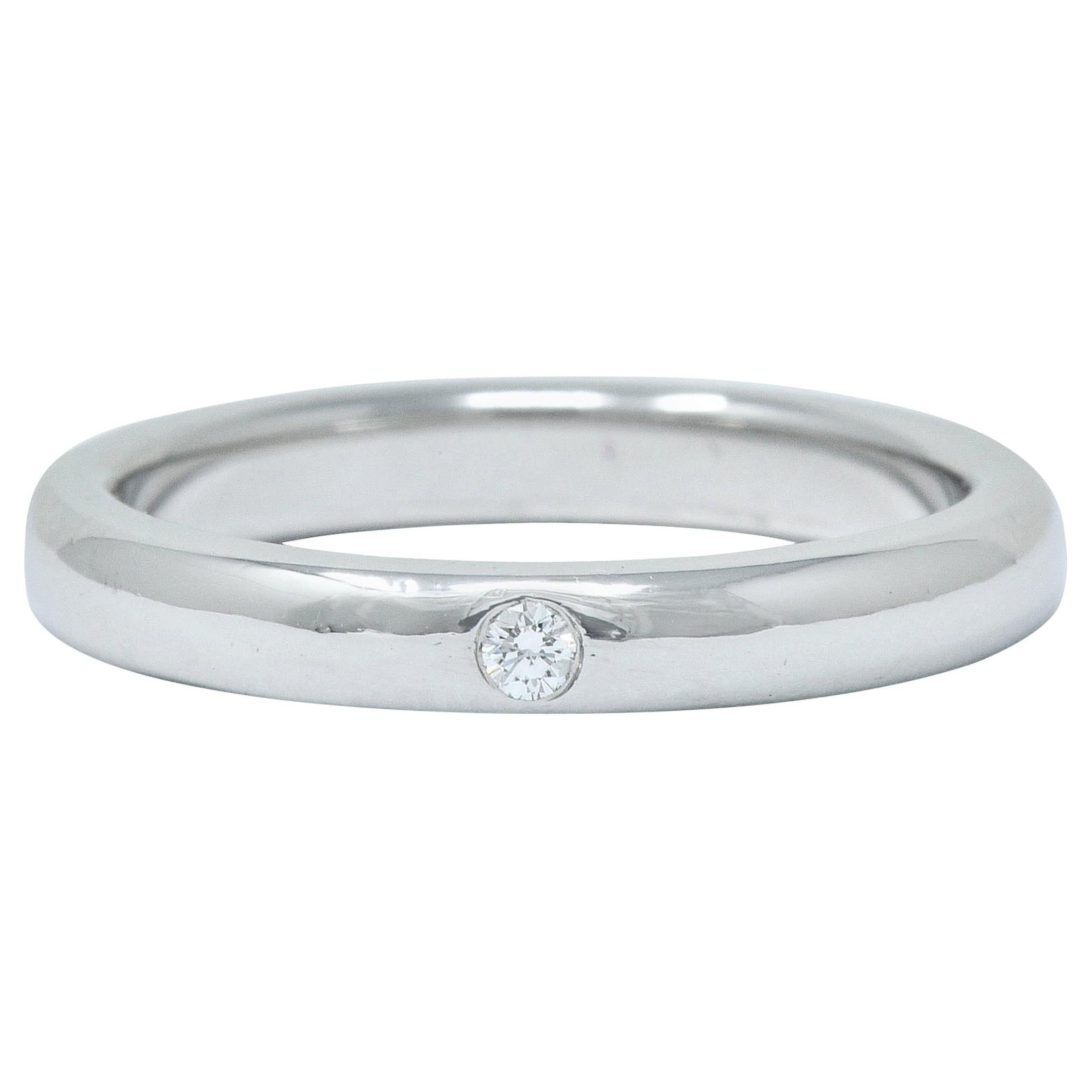 Elsa Peretti Tiffany & Co. Diamond Platinum Stacking Band Ring