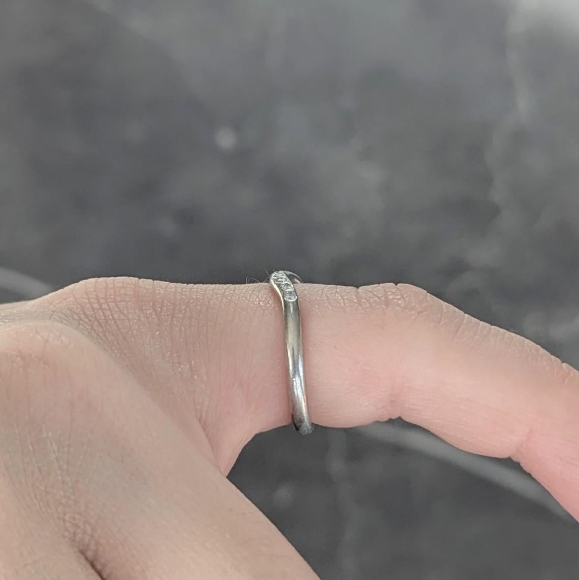 Elsa Peretti Tiffany & Co. Diamond Platinum Vintage Contour Wedding Band Ring For Sale 7