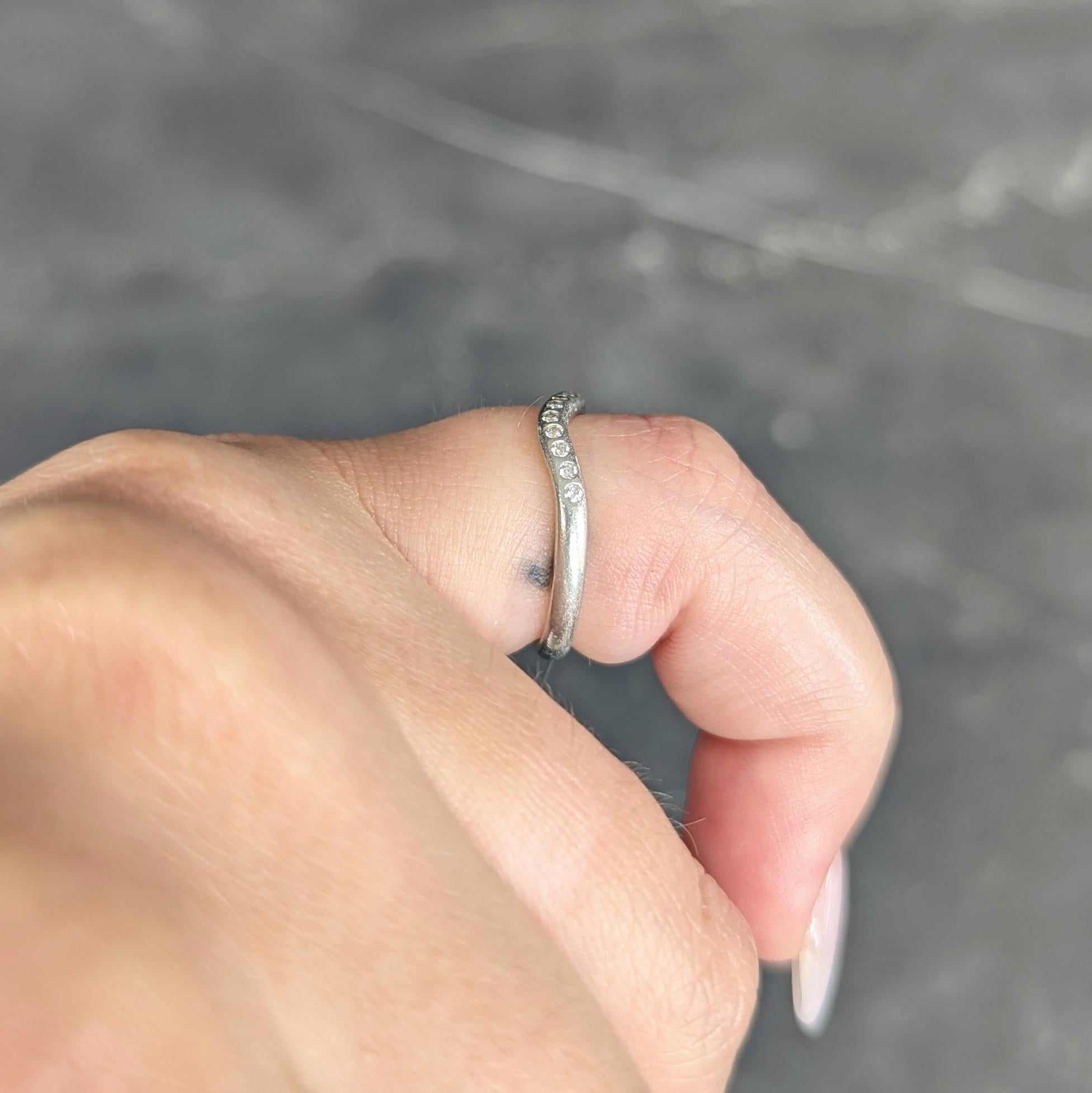 Elsa Peretti Tiffany & Co. Alianza Contorno Vintage Platino Diamante en venta 6