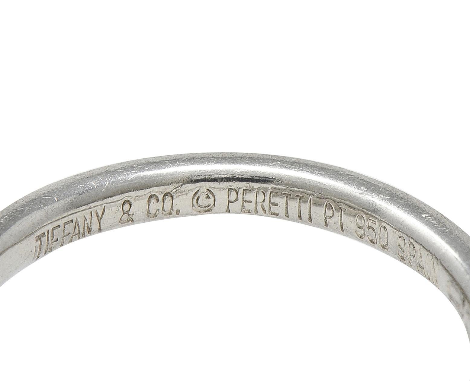 Elsa Peretti Tiffany & Co. Diamond Platinum Vintage Contour Wedding Band Ring For Sale 1