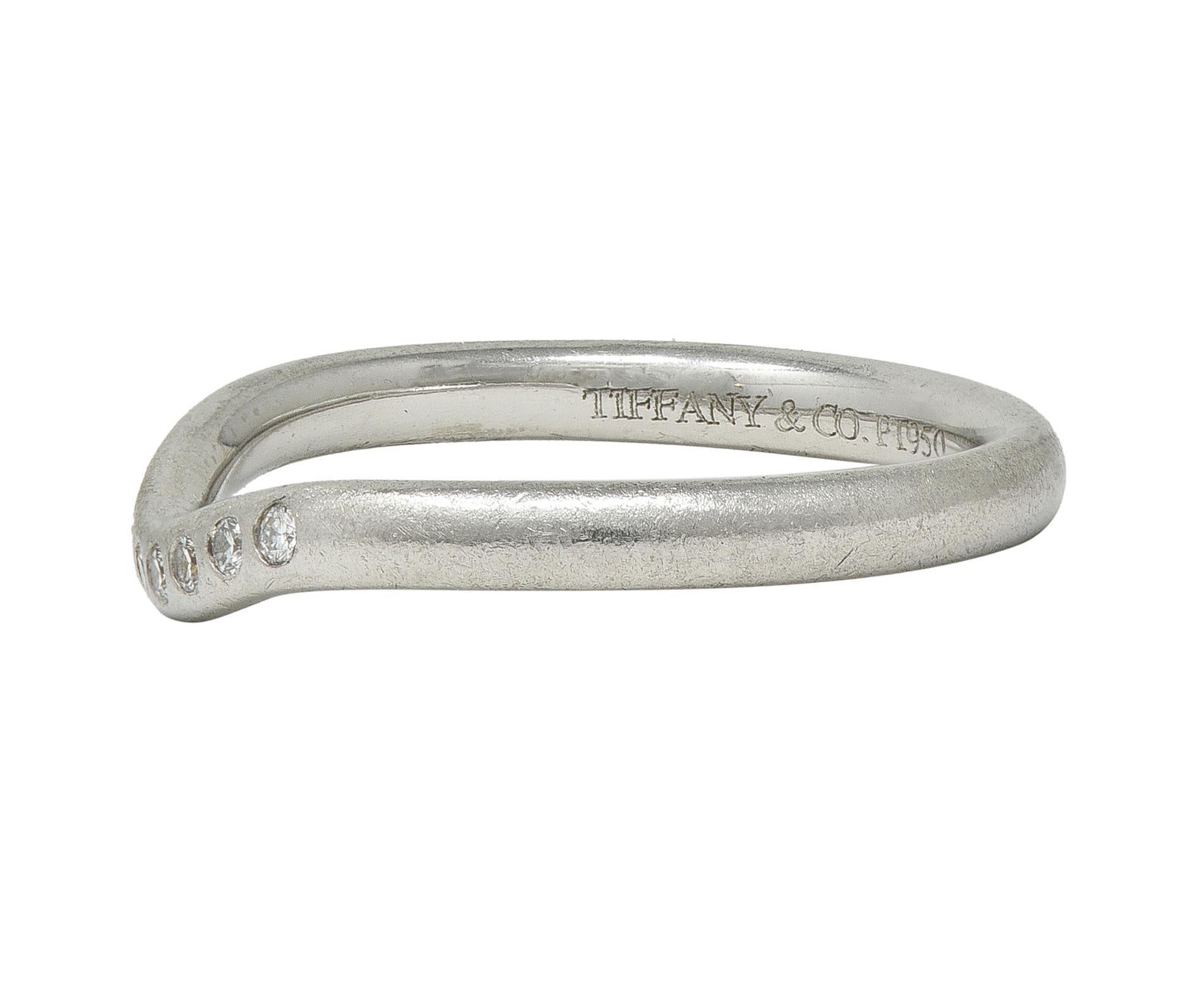 Femenino o masculino Elsa Peretti Tiffany & Co. Alianza Contorno Vintage Platino Diamante en venta