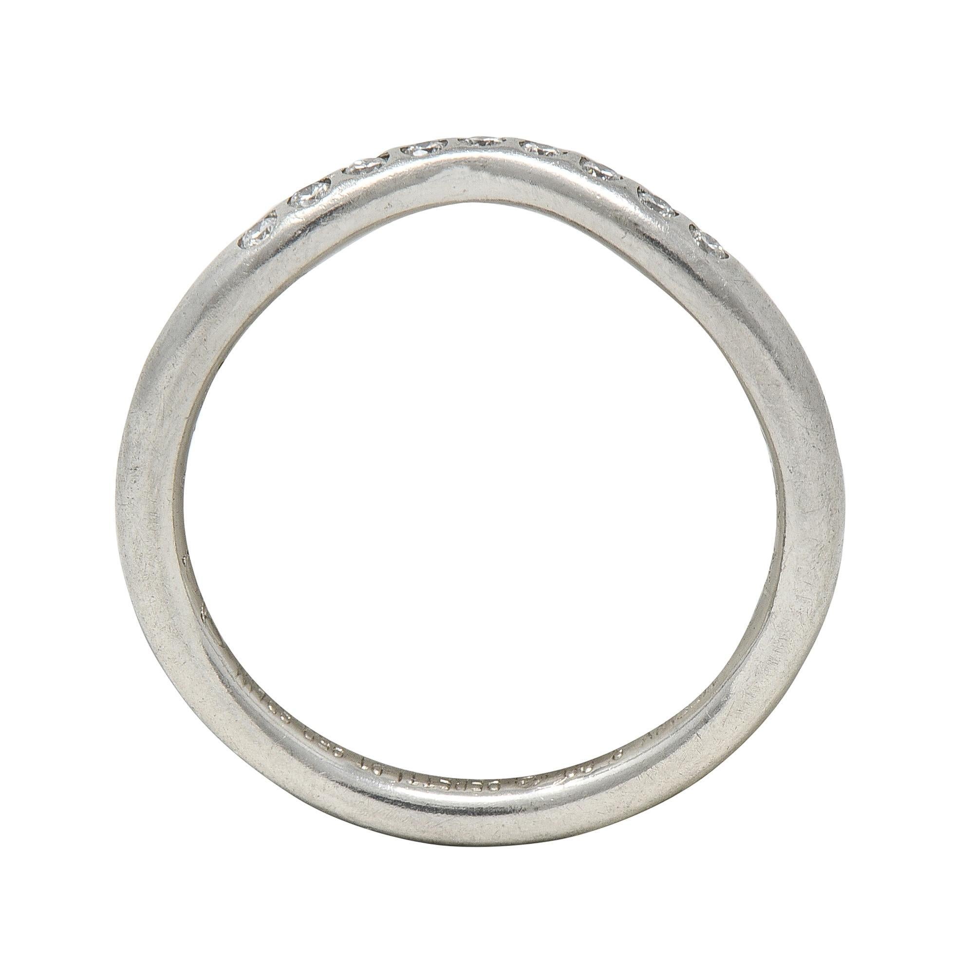 Elsa Peretti Tiffany & Co. Diamond Platinum Vintage Contour Wedding Band Ring For Sale 4