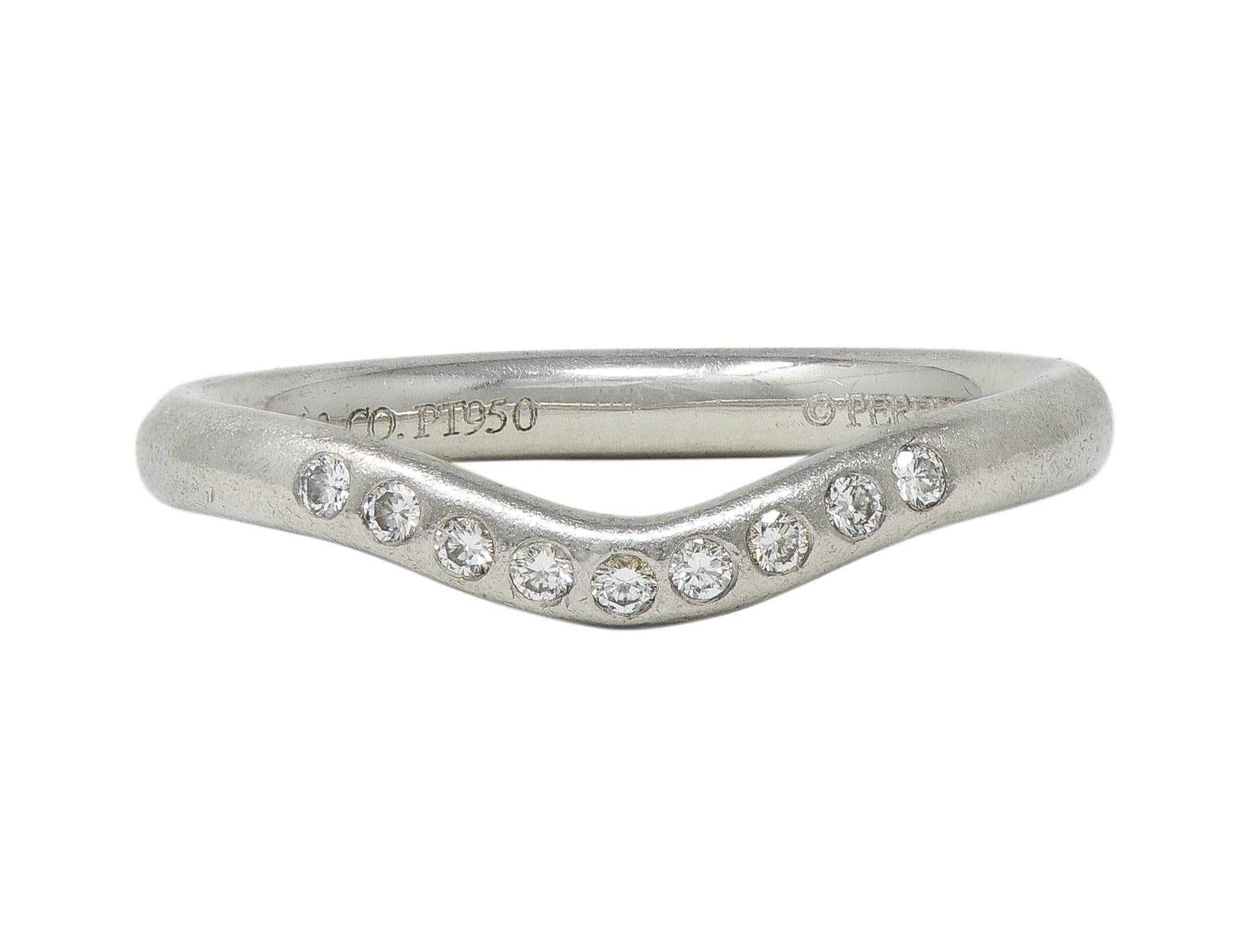 Elsa Peretti Tiffany & Co. Alianza Contorno Vintage Platino Diamante en venta