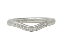 Elsa Peretti Tiffany & Co. Alianza Contorno Vintage Platino Diamante
