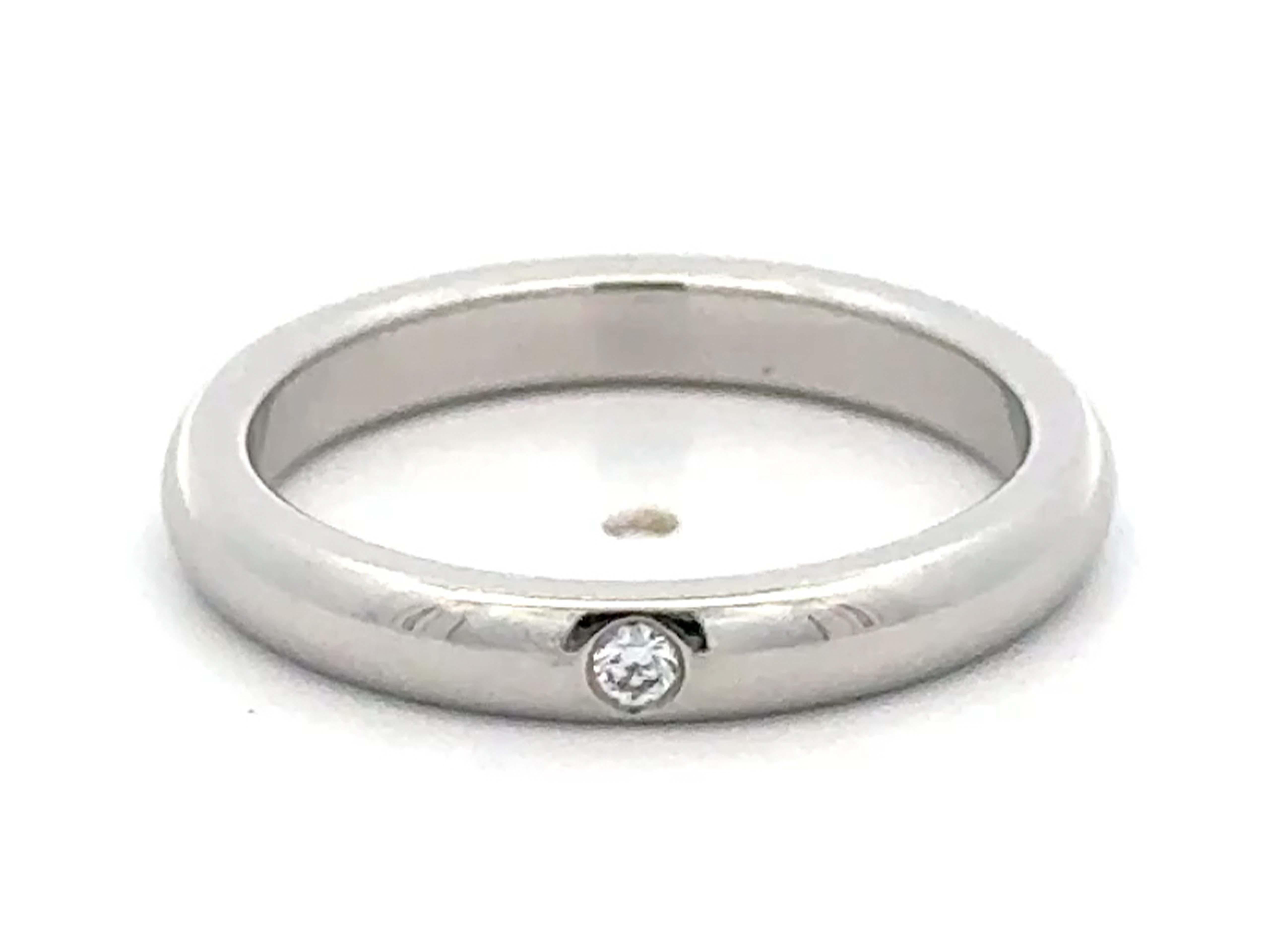Femenino o masculino Elsa Peretti Tiffany & Co. Alianza de Diamantes Platino Talla 5.5 en venta