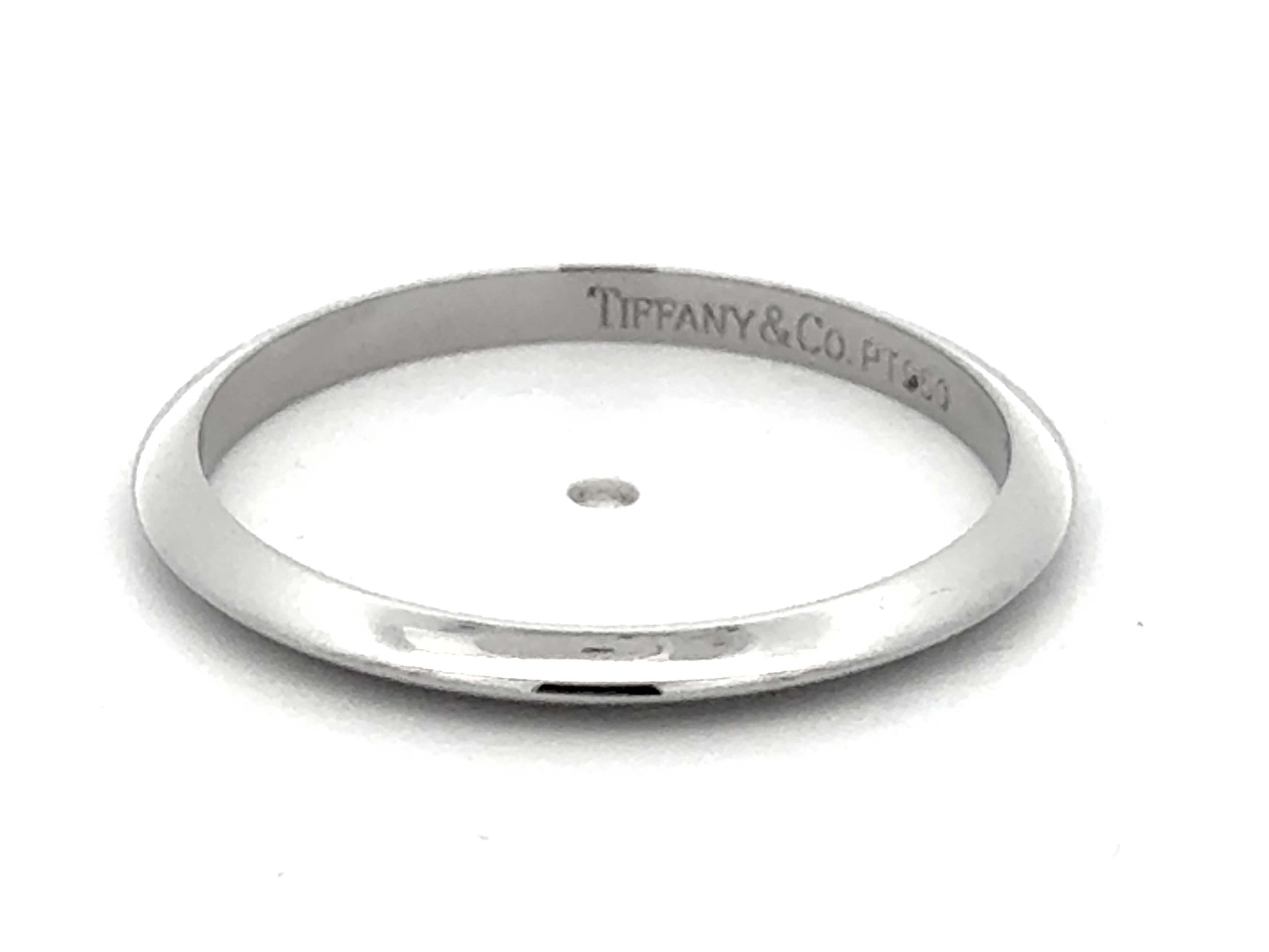 Elsa Peretti Tiffany & Co. Diamond Wedding Band Ring Platinum Size 5.5 For Sale 1