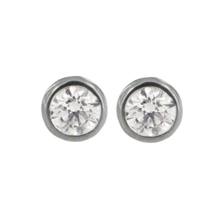 Elsa Peretti Tiffany & Co. Diamonds by the Yard Earrings in Platinum In Excellent Condition For Sale In New York, NY