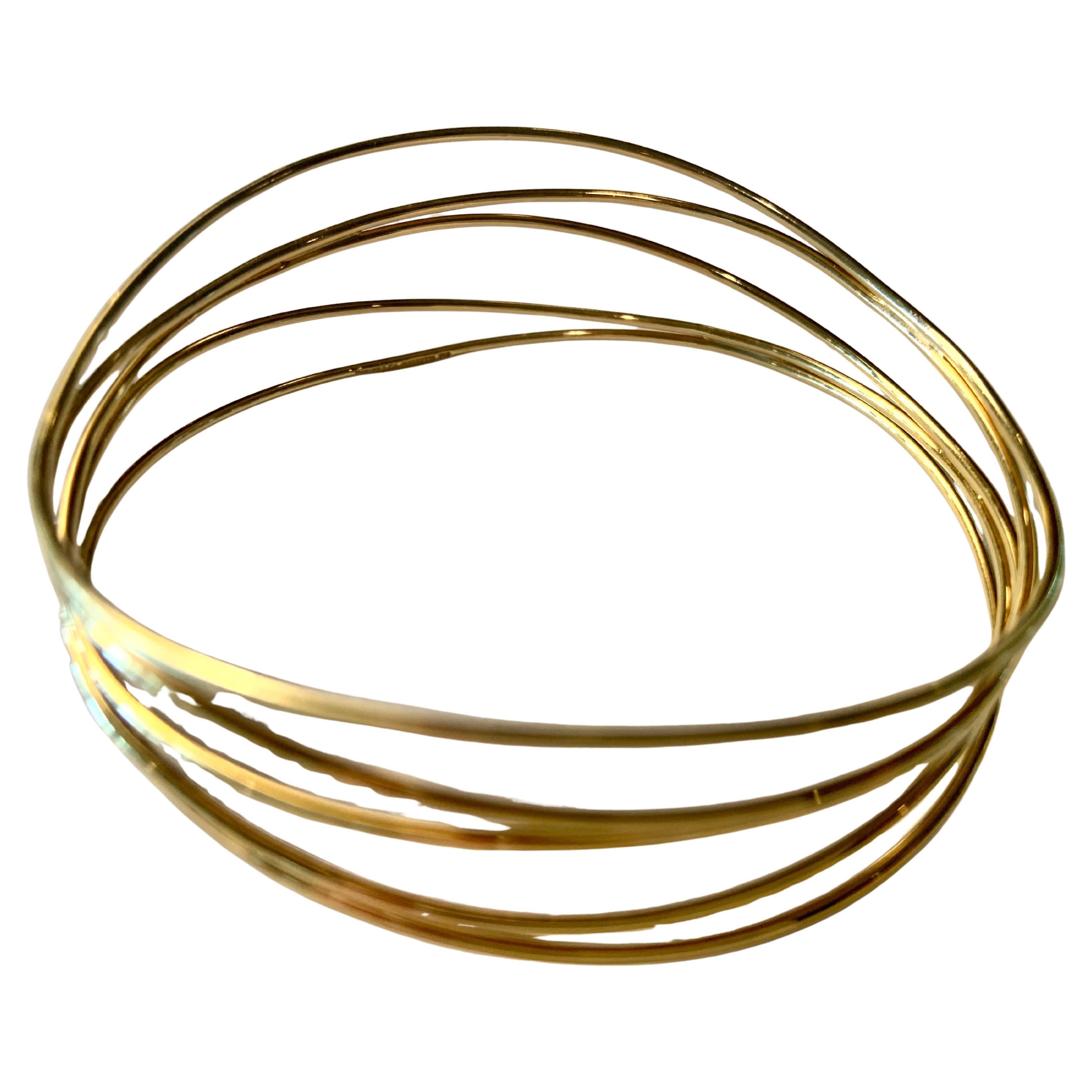 Elsa Peretti Tiffany & Co Five Row Wave Bracelet 18k Gold