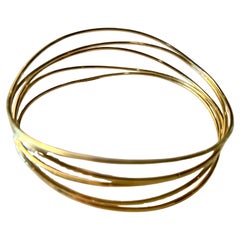 Elsa Peretti Tiffany & Co Five Row Wave Bracelet 18k Gold