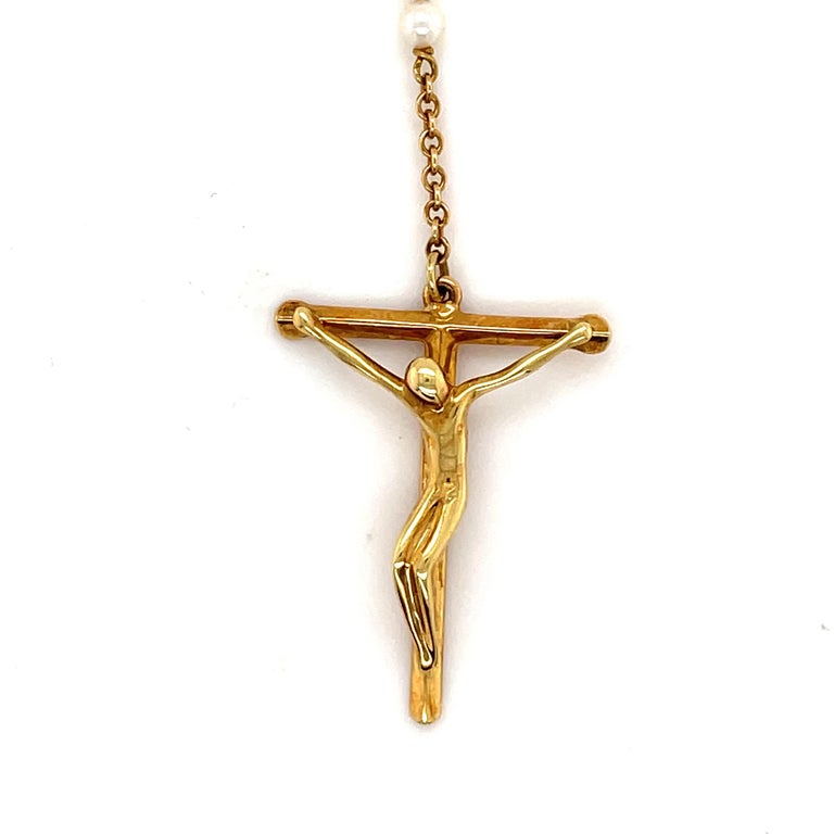 Elsa Peretti Tiffany & Co. Gold & Pearl Rosary 1