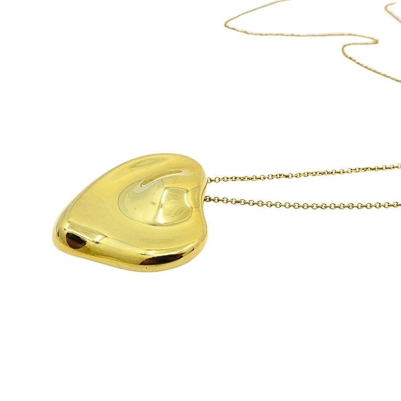 Elsa Peretti Tiffany & Co. Heart  Pendant 18K Gold  Necklace 2