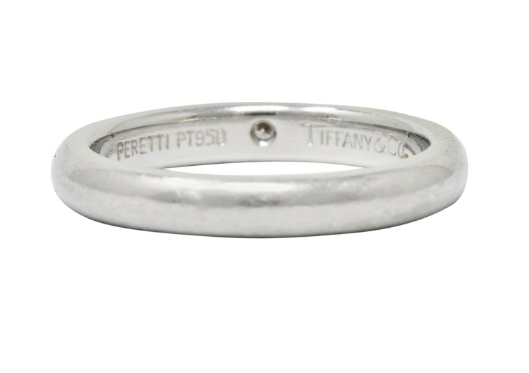Elsa Peretti Tiffany and Co. Inset Diamond Platinum Band Ring at 1stDibs