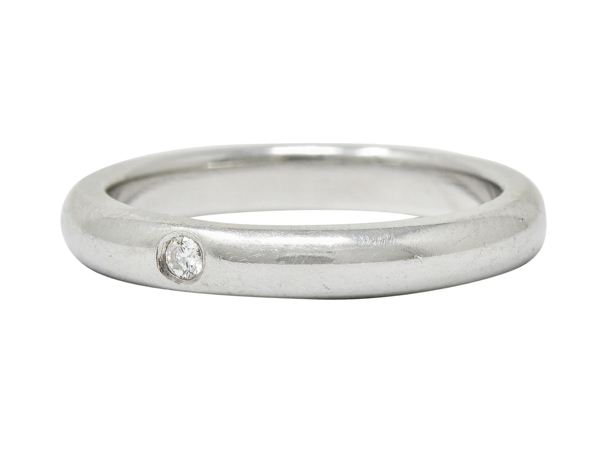  Elsa Peretti pour Tiffany & Co. Bague à anneau en platine avec diamants insérés Unisexe 