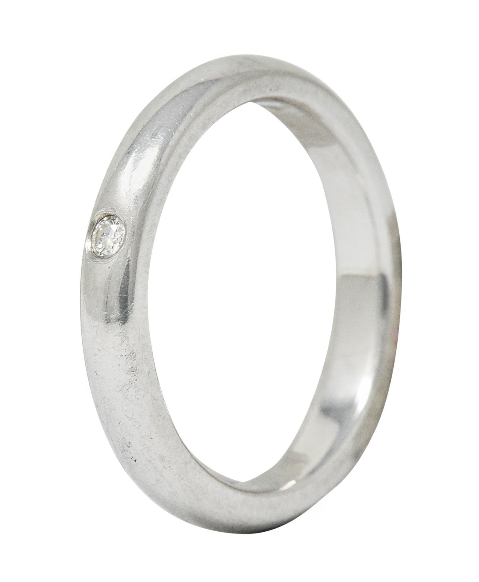Elsa Peretti pour Tiffany & Co. Bague à anneau en platine avec diamants insérés 2