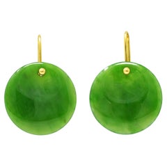 Elsa Peretti Tiffany & Co. Jade 18 Karat Gold Runde Vintage-Ohrringe