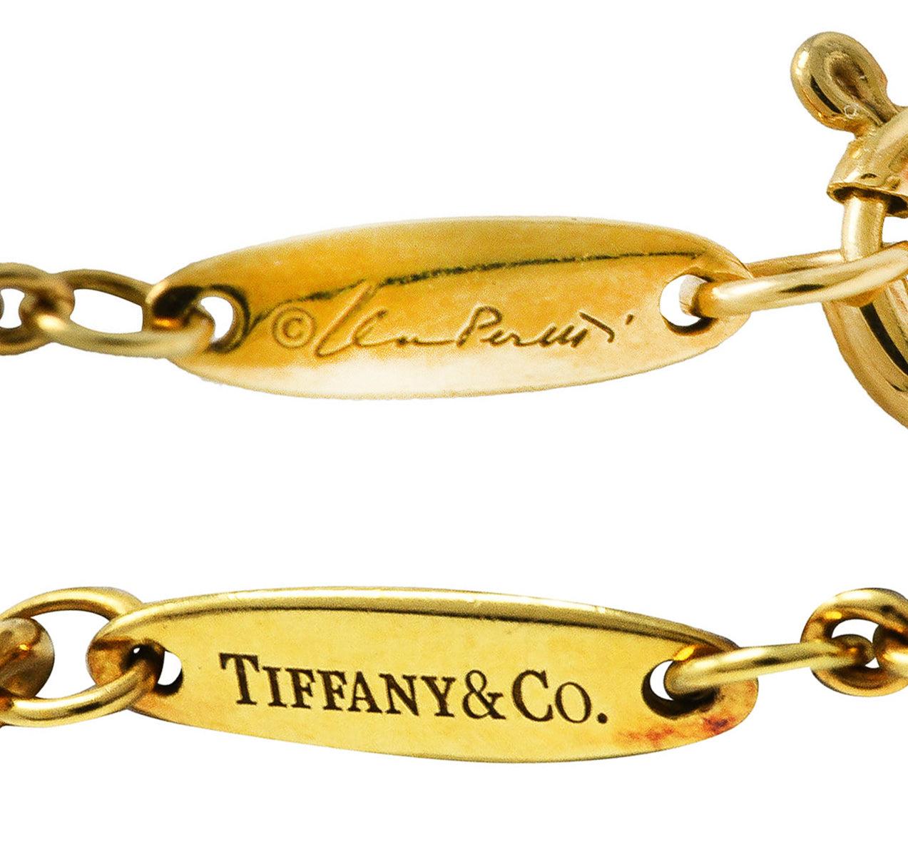 Contemporary Elsa Peretti Tiffany & Co. Nephrite Jade 18 Karat Gold Bottle Necklace
