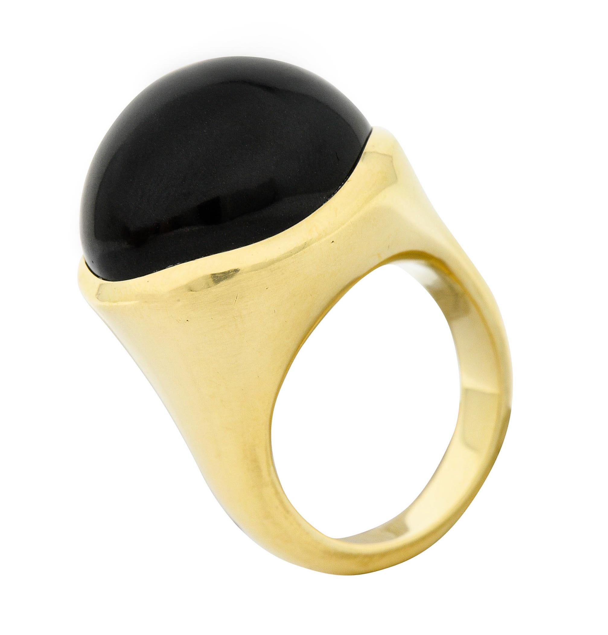 Elsa Peretti Tiffany & Co. Onyx Cabochon 18 Karat Gold Gemstone Ring 2