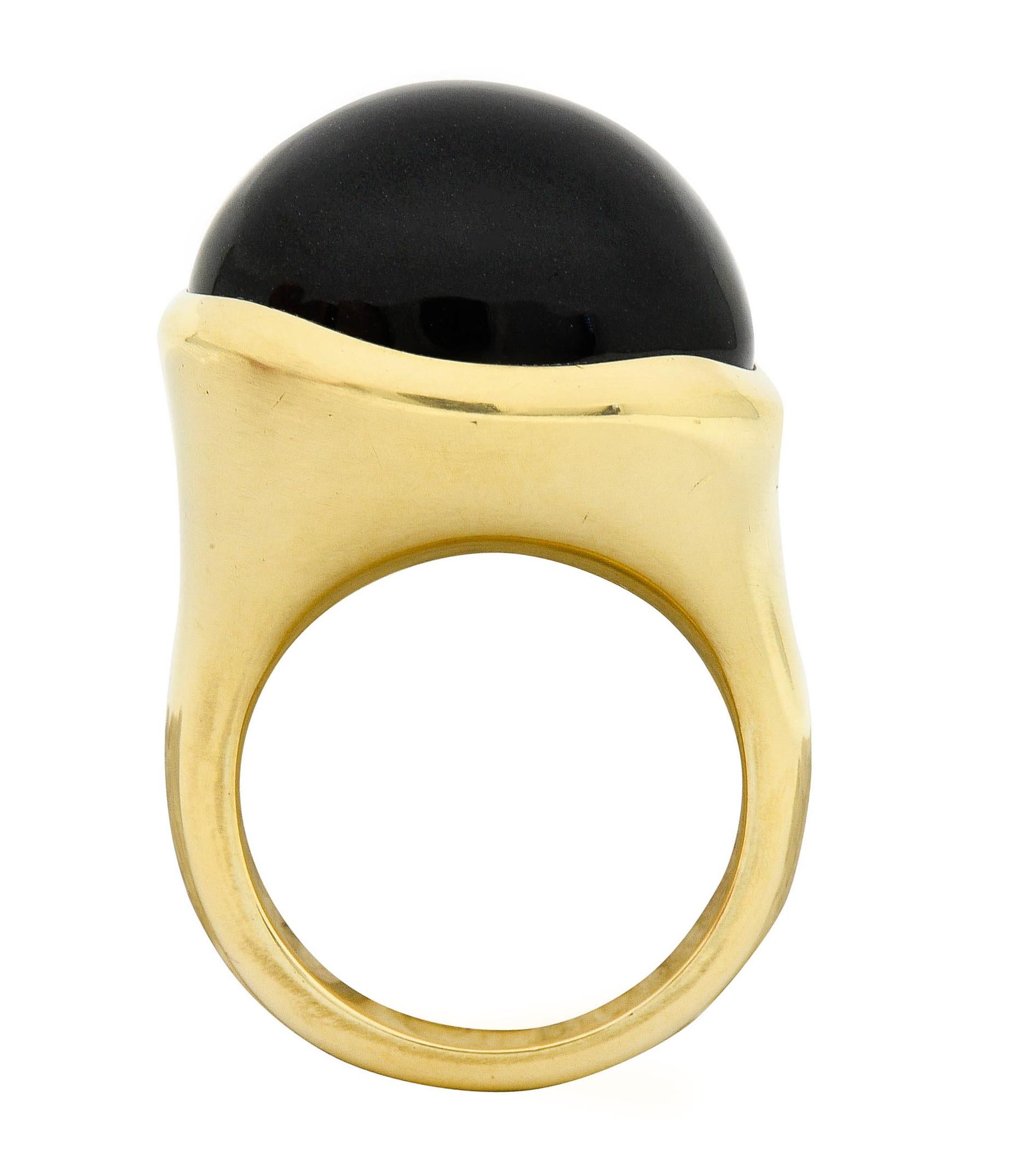 Elsa Peretti Tiffany & Co. Onyx Cabochon 18 Karat Gold Gemstone Ring 1