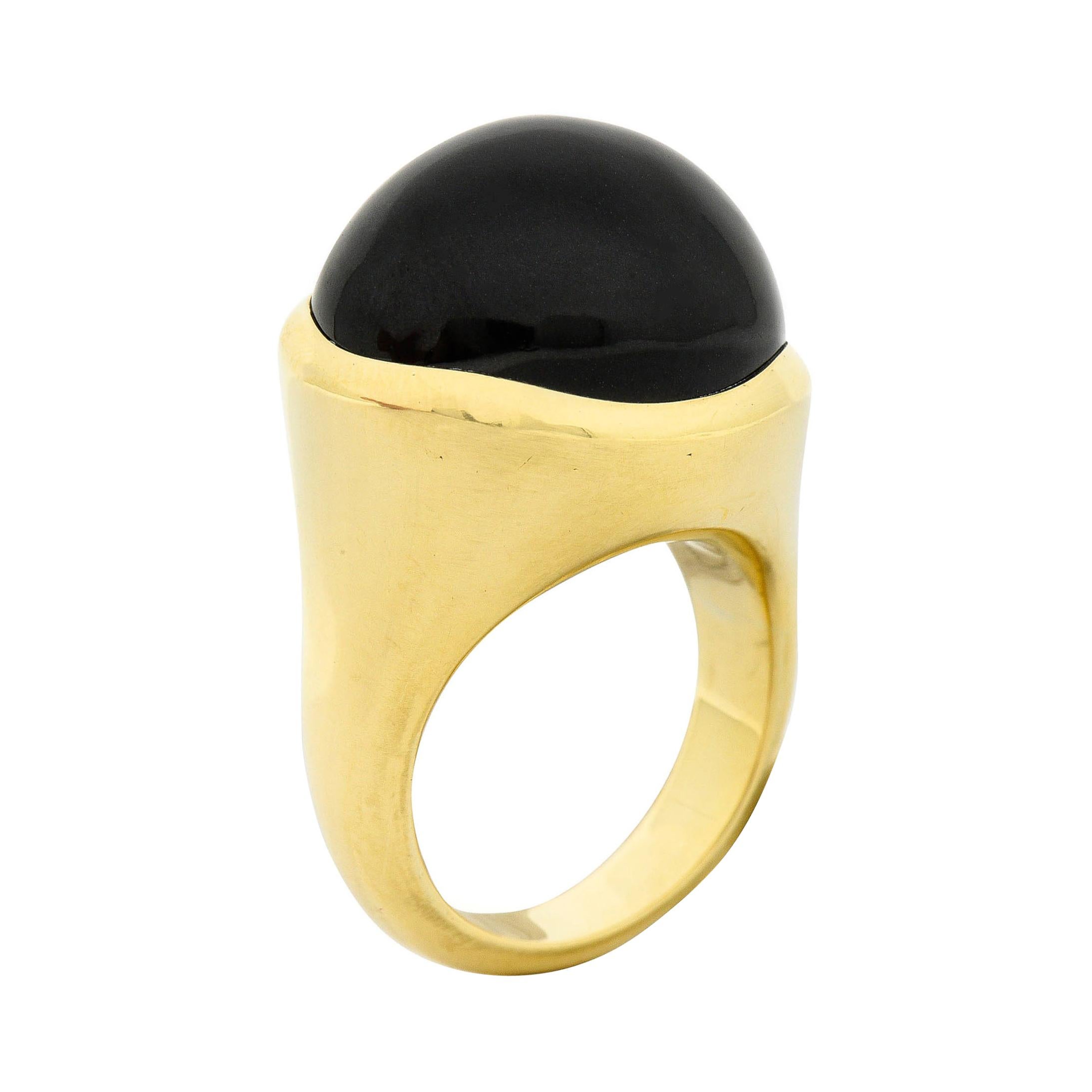 Elsa Peretti Tiffany & Co. Onyx Cabochon 18 Karat Gold Gemstone Ring