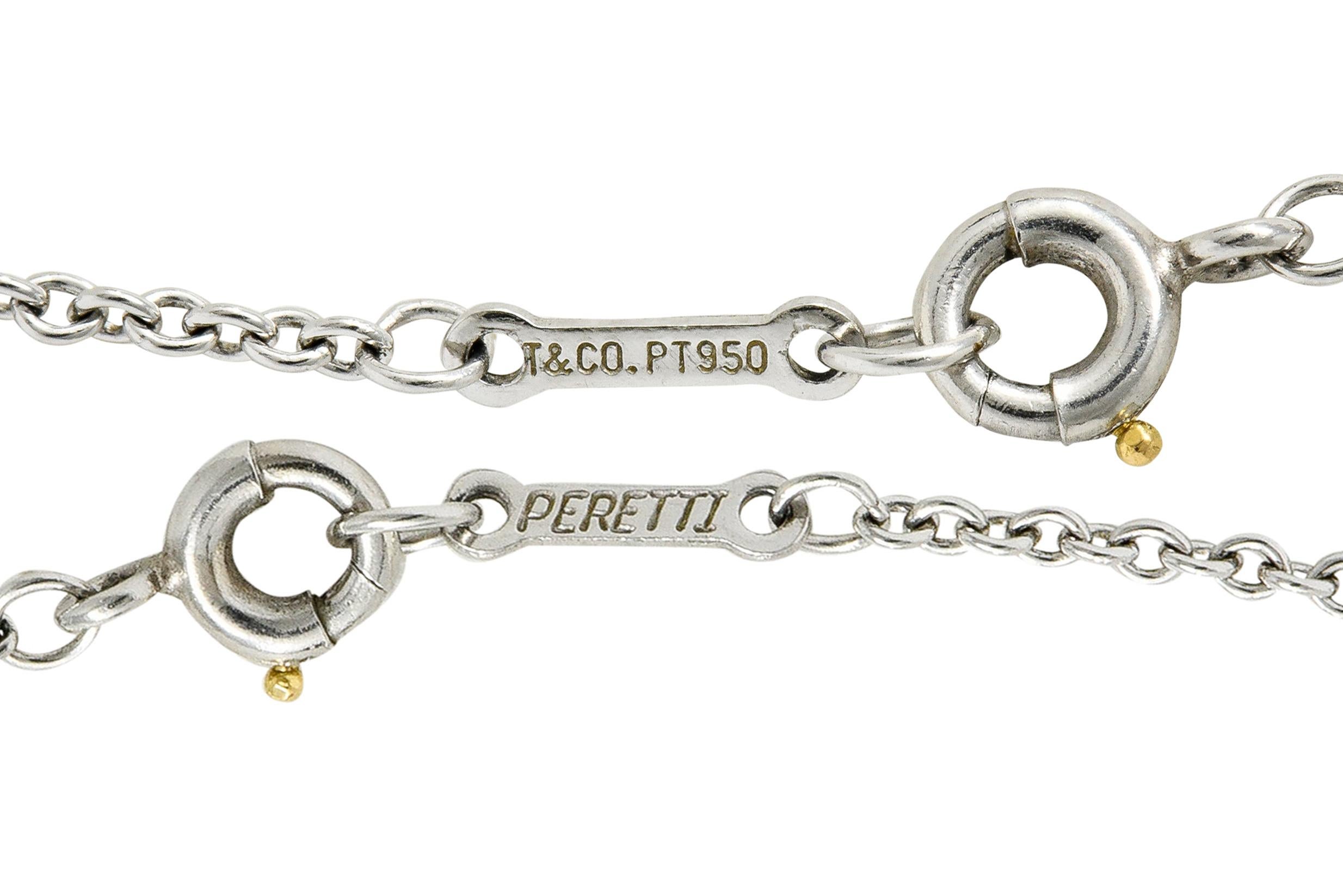 Elsa Peretti Tiffany & Co. Onyx Platinum Touchstone Pendant Necklace 2