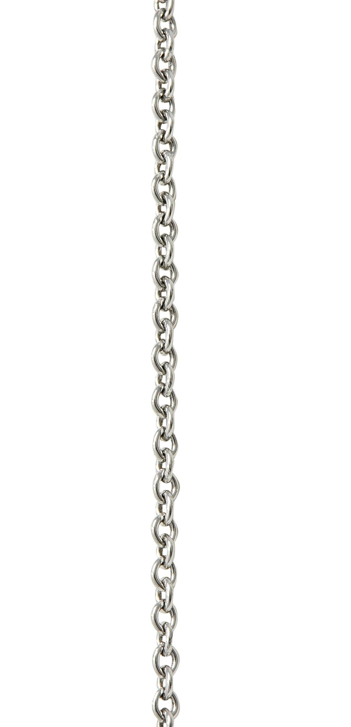 Women's or Men's Elsa Peretti Tiffany & Co. Onyx Platinum Touchstone Pendant Necklace