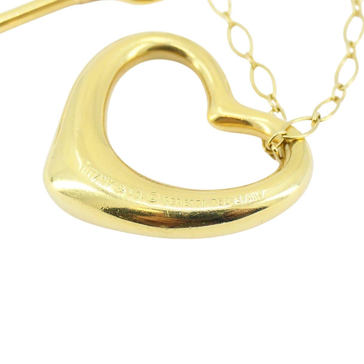 Elsa Peretti for Tiffany & Co. Collana con ciondolo a forma di cuore aperto in vendita 1