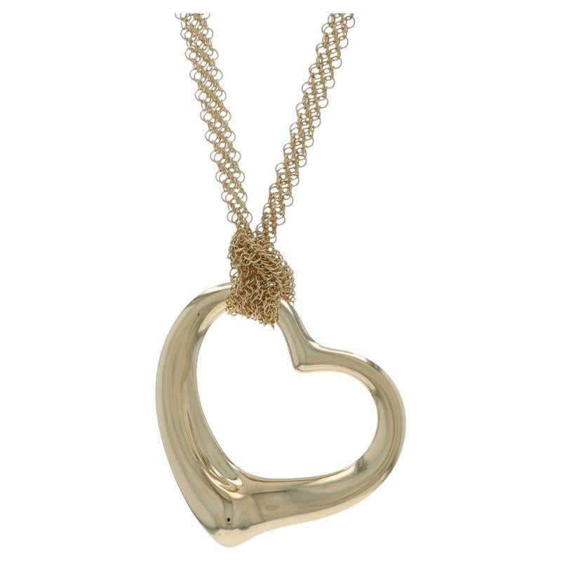 Elsa Peretti Tiffany 
Co. Open Heart Mesh Necklace 29" - Yellow Gold 18k Love For Sale