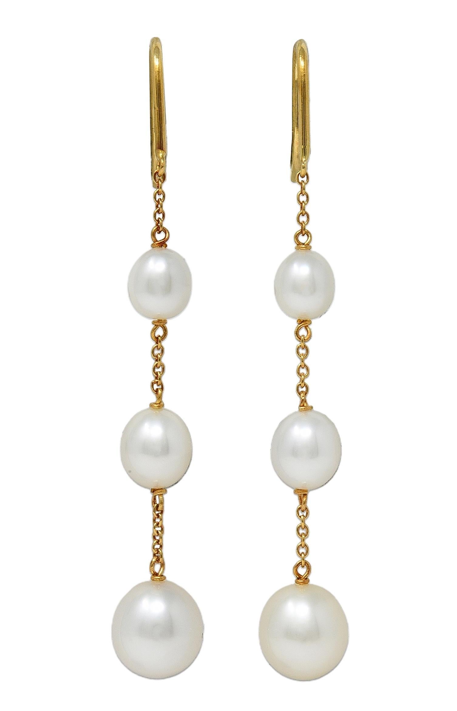 Contemporary Elsa Peretti Tiffany & Co. Pearl 18K Pearls-By-The-Yard Drop Earrings For Sale