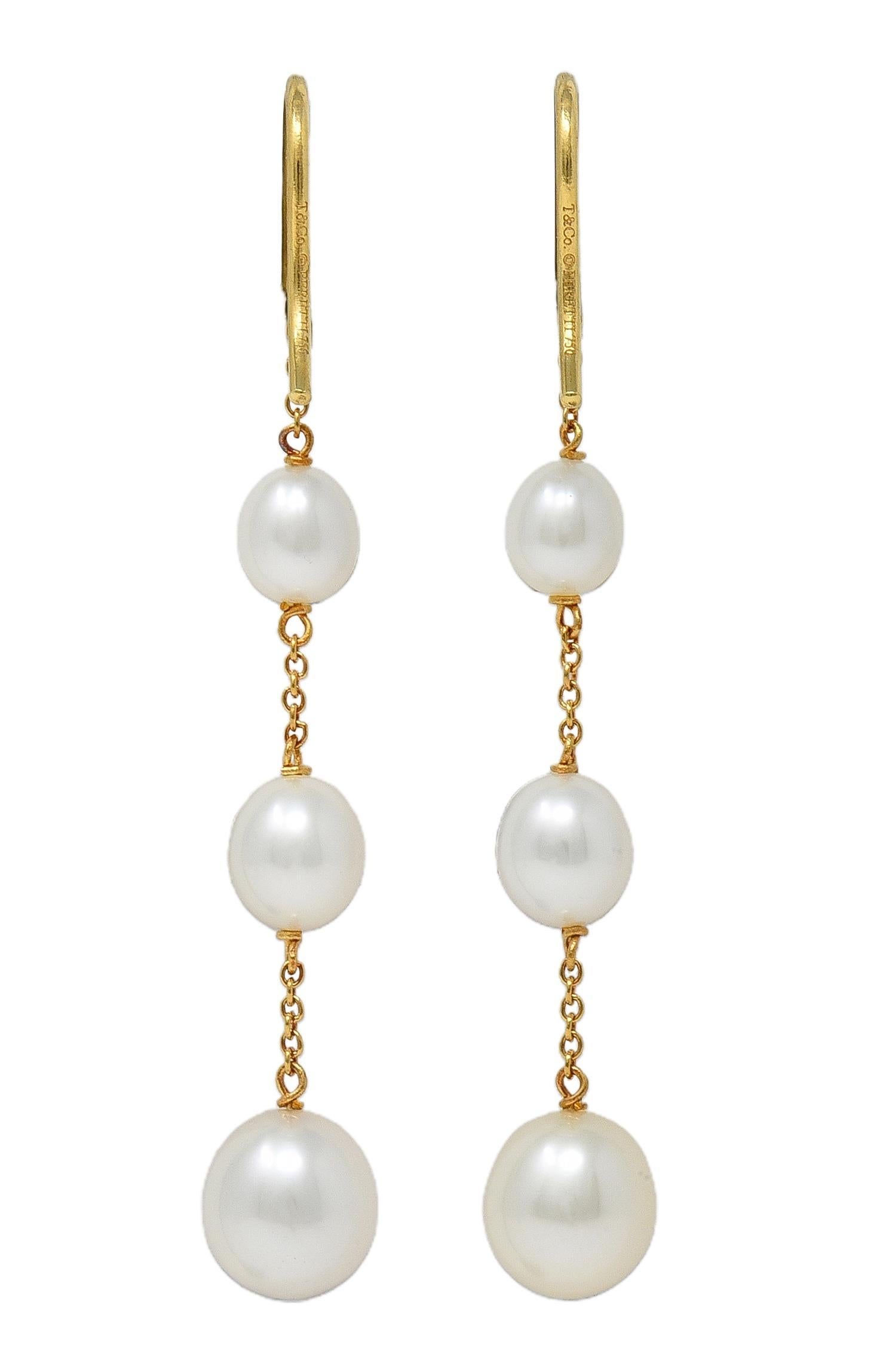 Bead Elsa Peretti Tiffany & Co. Pearl 18K Pearls-By-The-Yard Drop Earrings For Sale
