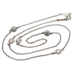 Elsa Peretti Tiffany & Co. Platinum Diamond Station Chain Necklace