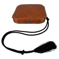 Elsa Peretti Tiffany & Co. Silver, Silk and Hand Woven Bamboo Museum Held Bag