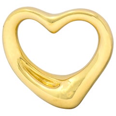 Elsa Peretti Tiffany & Co. Spain 18 Karat Gold 25MM Open Heart Pendant