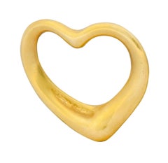 Elsa Peretti Tiffany & Co. Spain 18 Karat Gold 22MM Open Heart Pendant