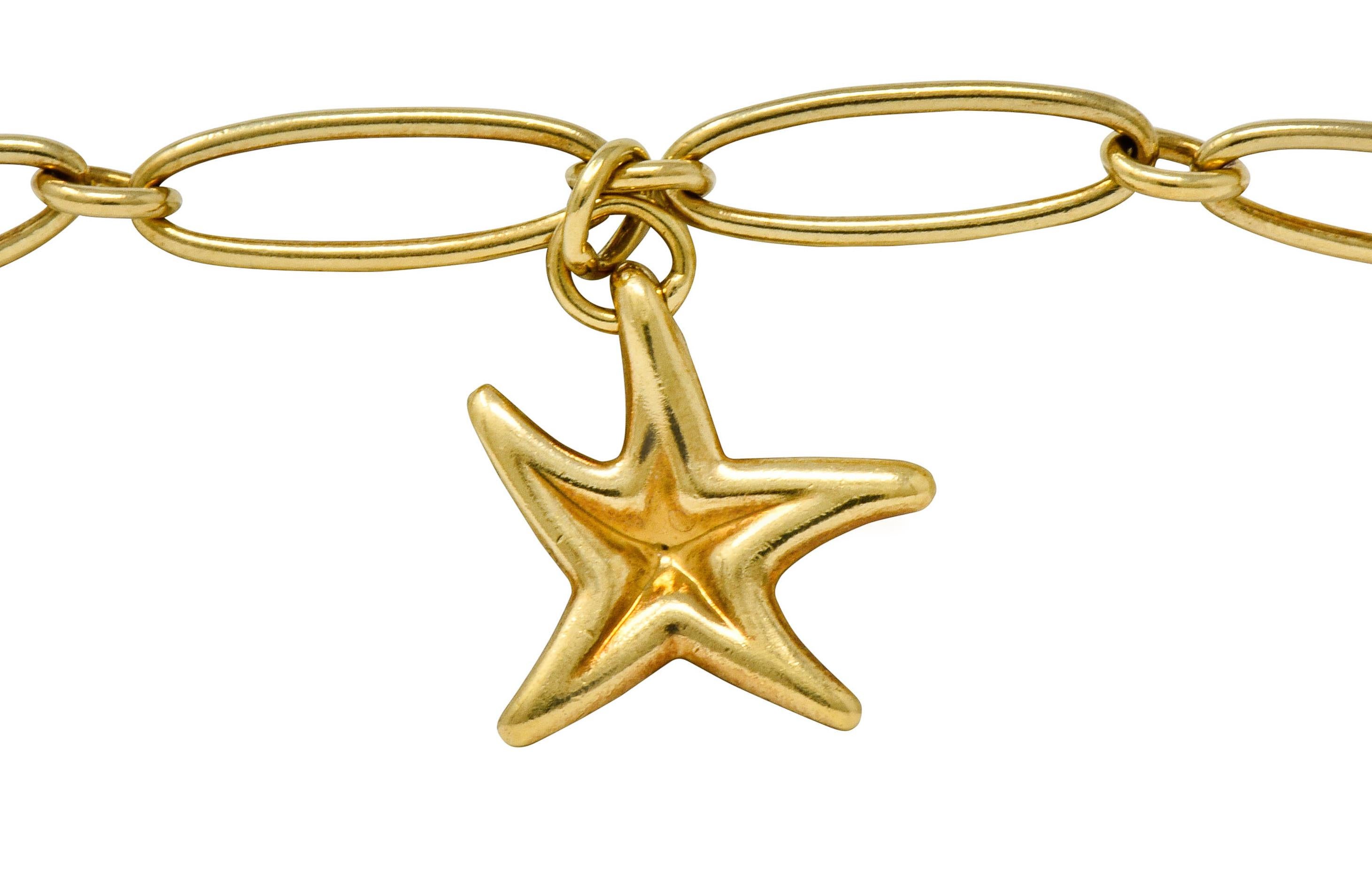 Contemporary Elsa Peretti Tiffany & Co. Spain 18 Karat Gold Starfish Charm Bracelet