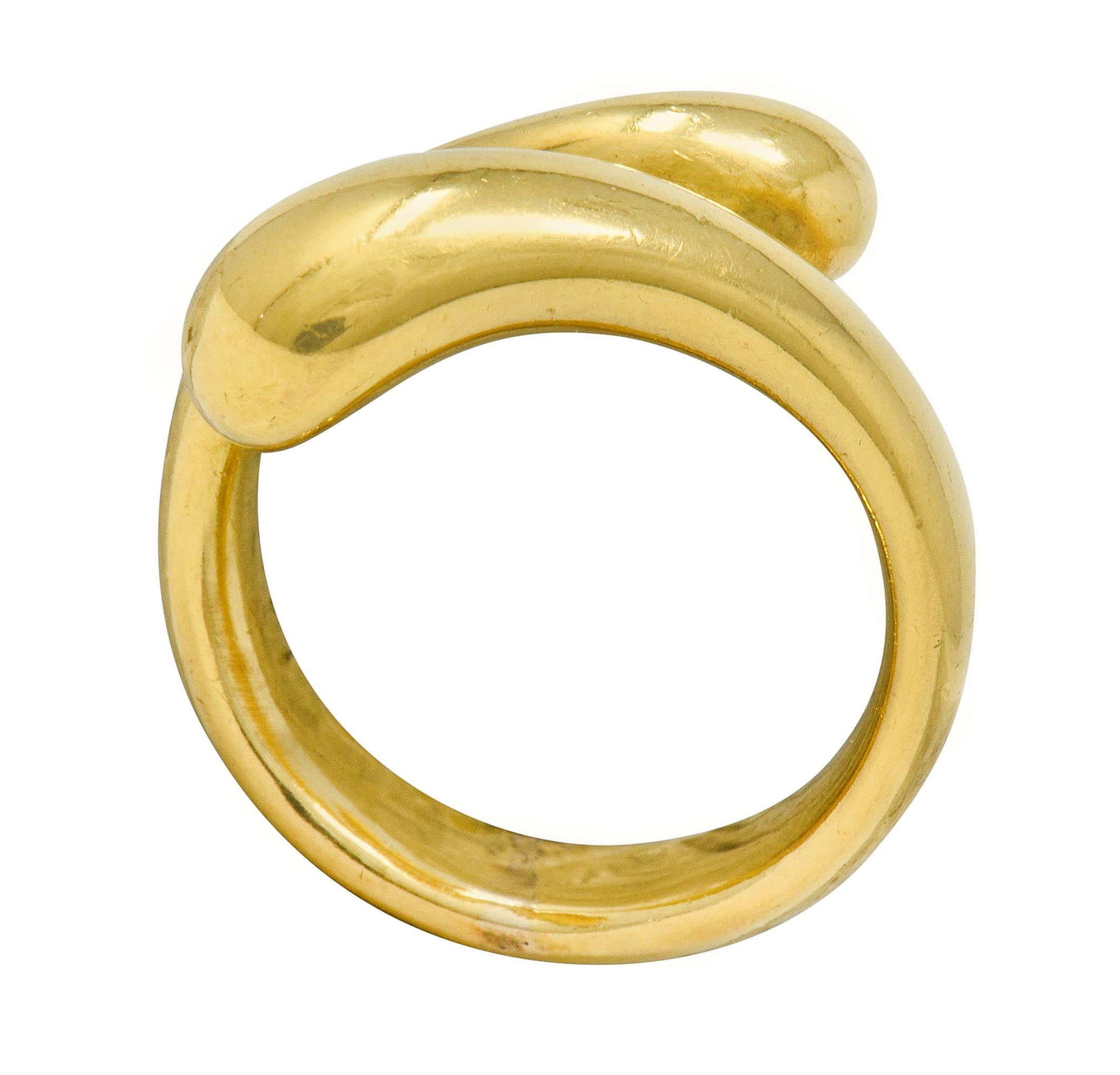 Contemporary Elsa Peretti Tiffany & Co. Spain 18 Karat Gold Teardrop Bypass Ring