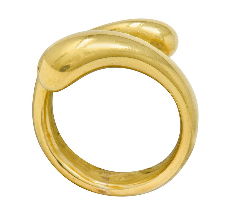 Elsa Peretti Tiffany and Co. Spain 18 Karat Gold Teardrop Bypass Ring ...