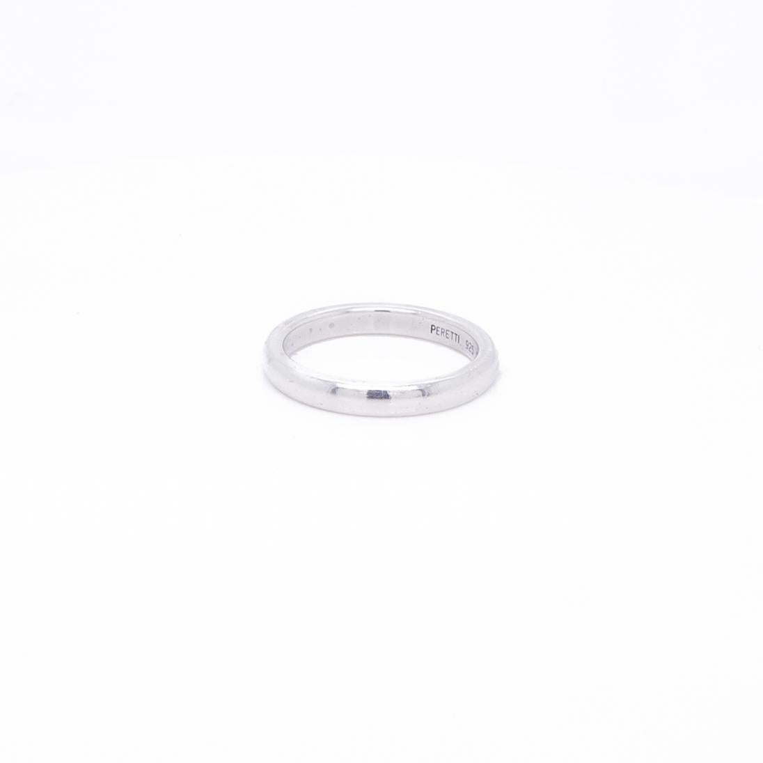 Elsa Peretti Tiffany & Co. Stackable Sterling Silver & Emerald Band Ring For Sale 1