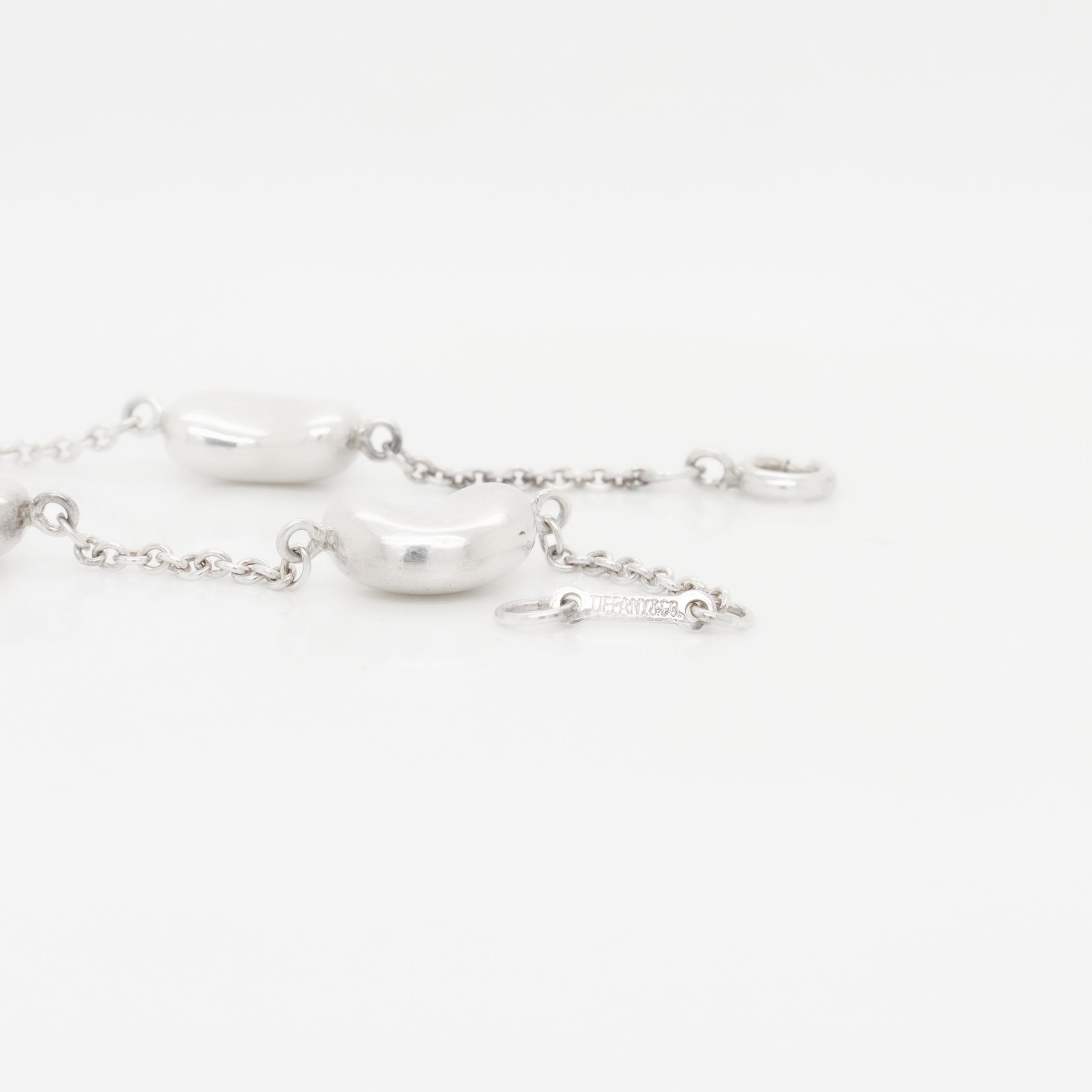 Elsa Peretti Tiffany & Co. Sterling Silver 5 Bean Station Bracelet For Sale 5