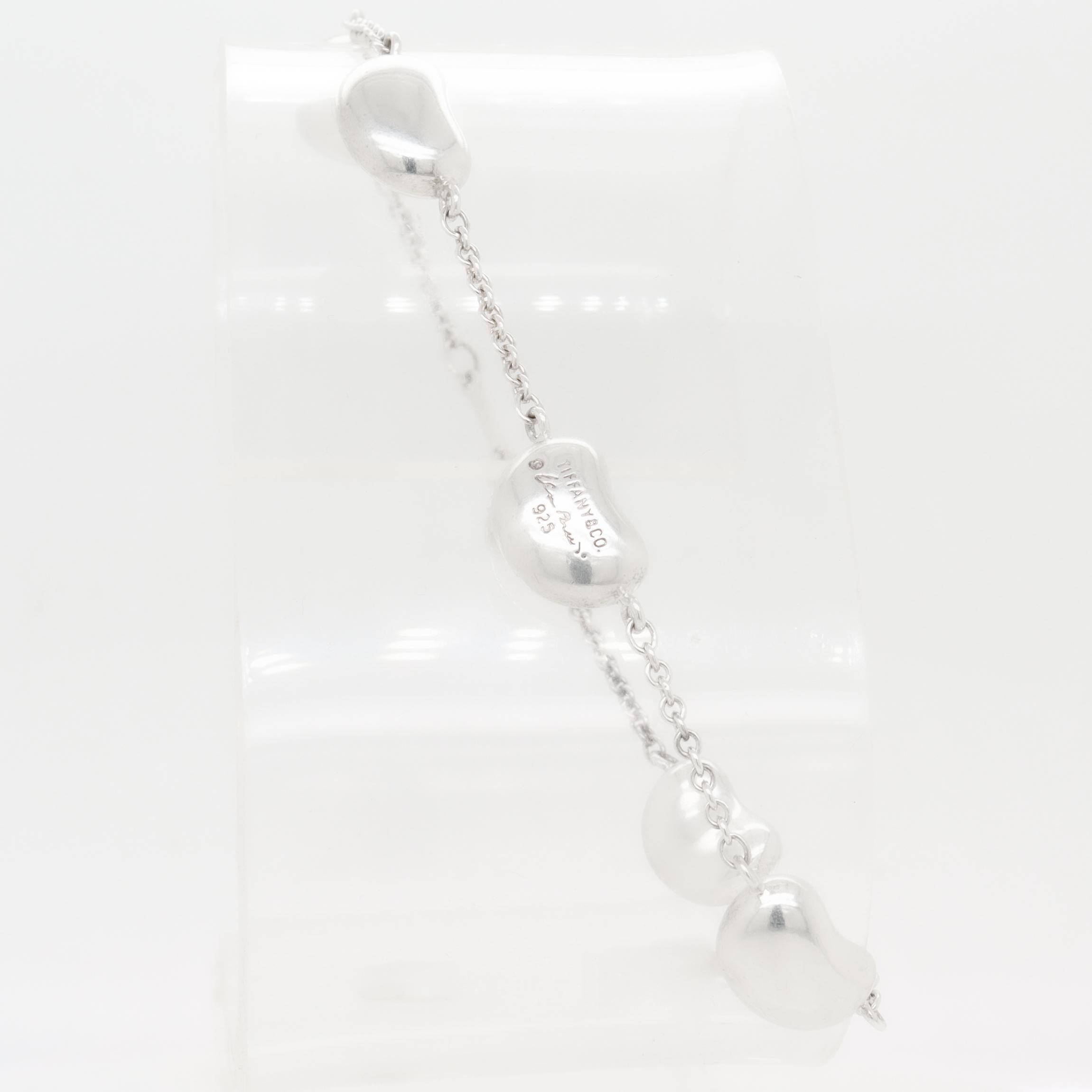 Elsa Peretti Tiffany & Co. Sterling Silver 5 Bean Station Bracelet For Sale 6