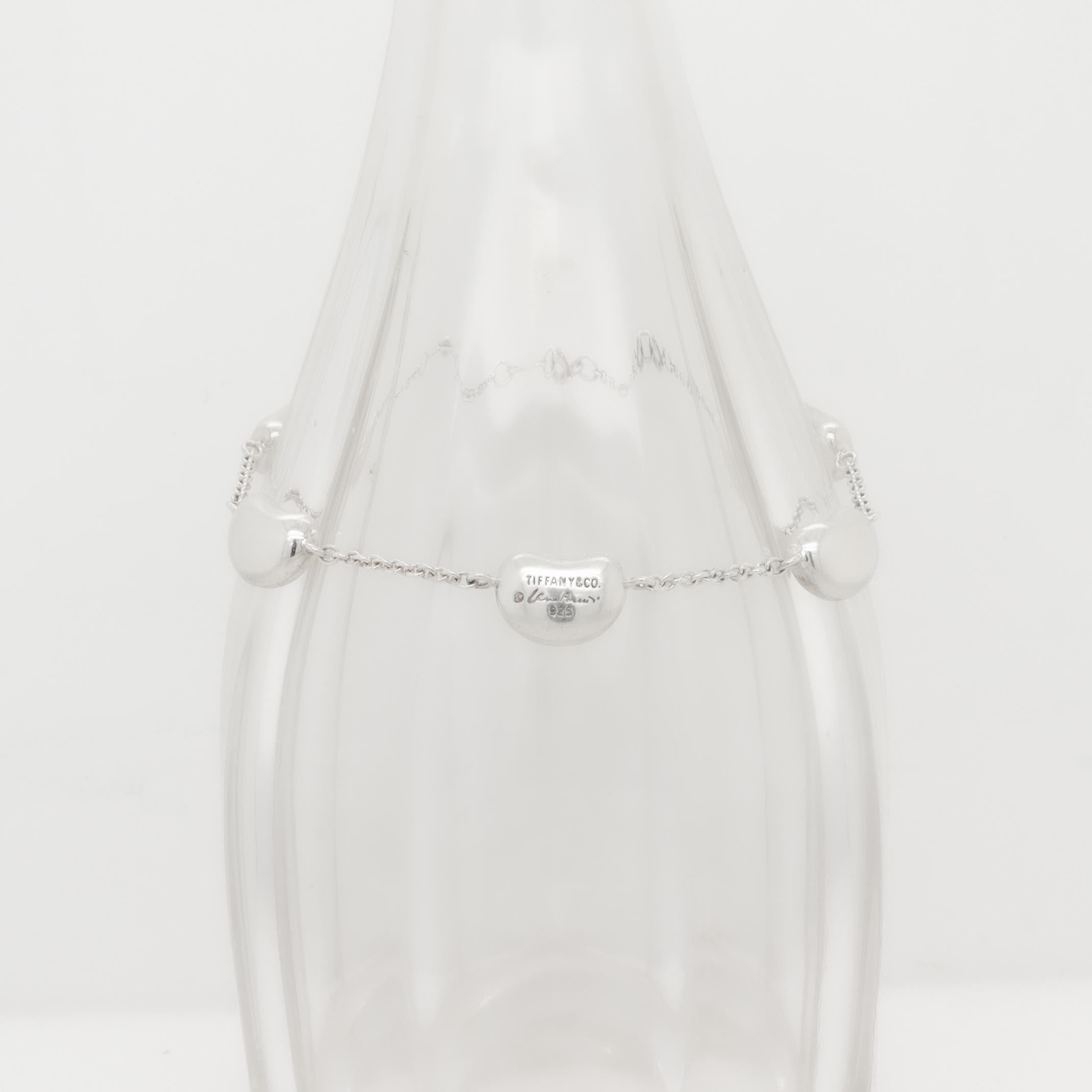 Elsa Peretti Tiffany & Co. Sterling Silver 5 Bean Station Bracelet For Sale 7