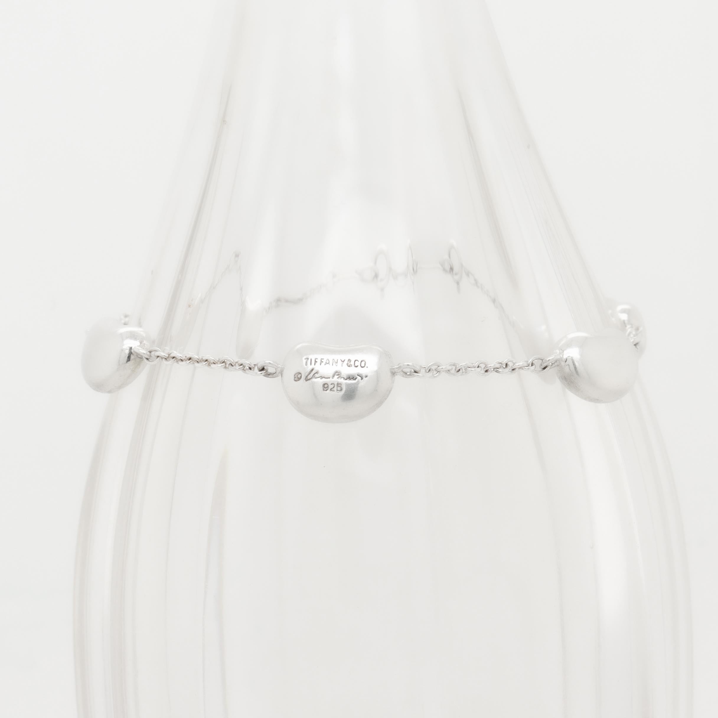 Elsa Peretti Tiffany & Co. Sterling Silver 5 Bean Station Bracelet For Sale 8