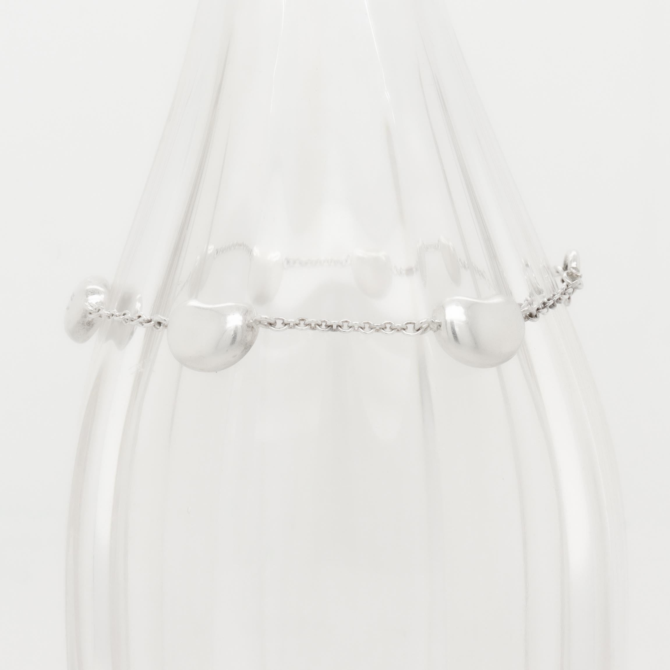 Elsa Peretti Tiffany & Co. Sterling Silver 5 Bean Station Bracelet For Sale 9