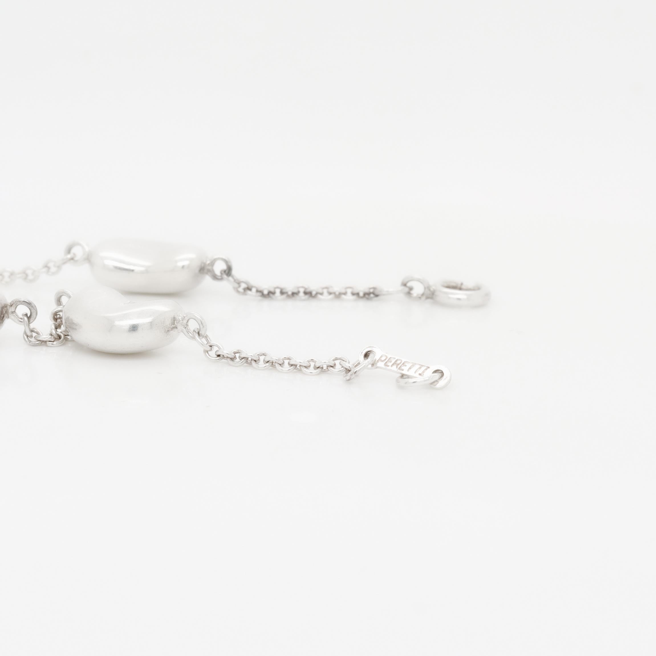 Elsa Peretti Tiffany & Co. Sterling Silver 5 Bean Station Bracelet For Sale 3
