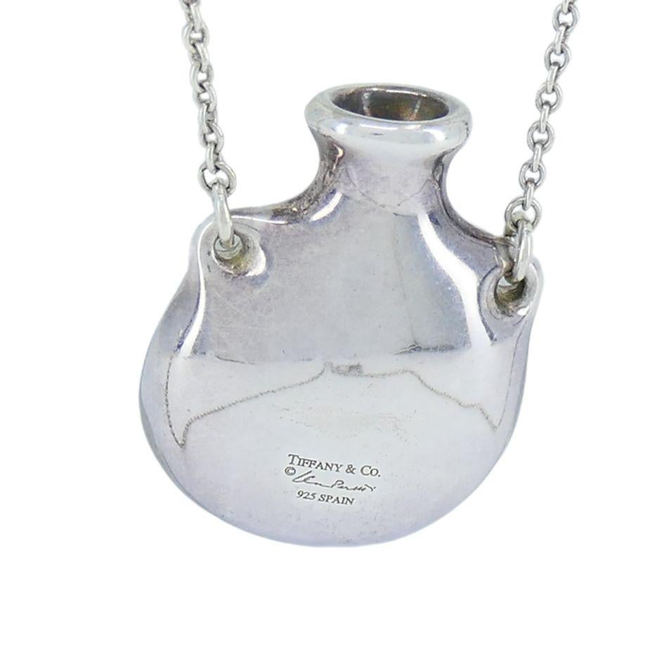 Elsa Peretti Tiffany & Co. Sterling Silver Small Open Bottle Pendant 6
