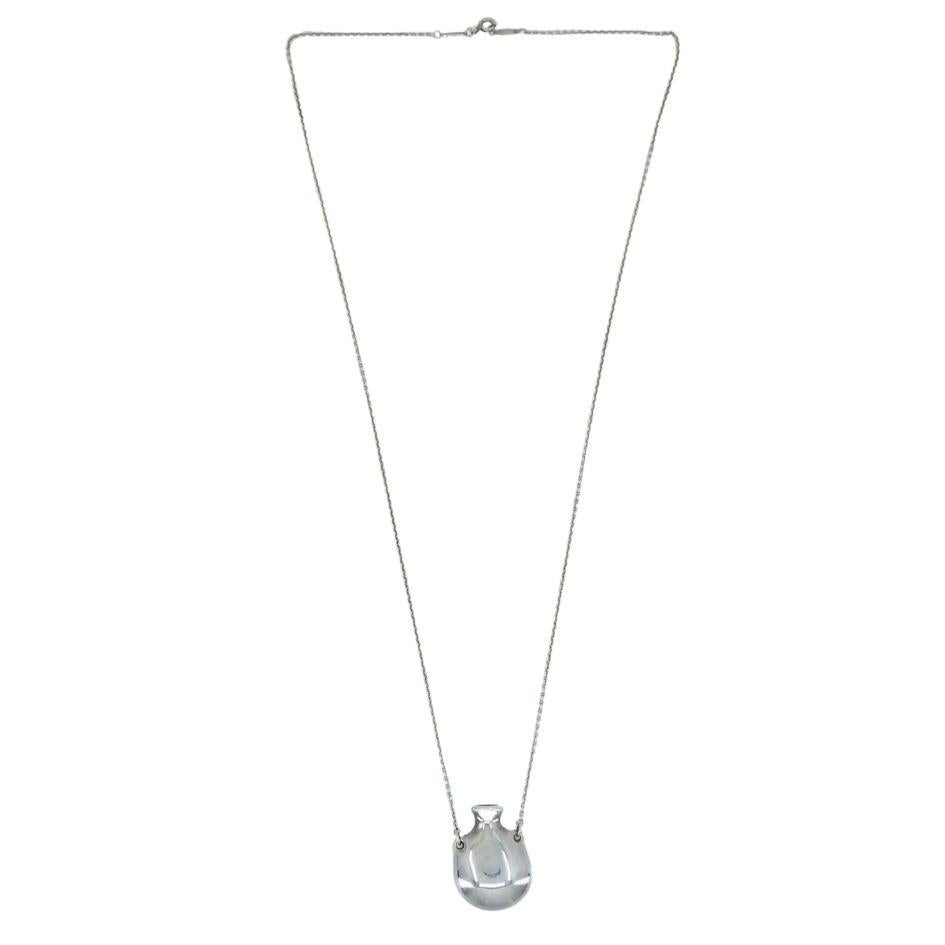 Elsa Peretti Tiffany & Co. Sterling Silver Small Open Bottle Pendant 1