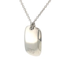 Elsa Peretti Tiffany & Co Tag Platinum Pendant and Chain