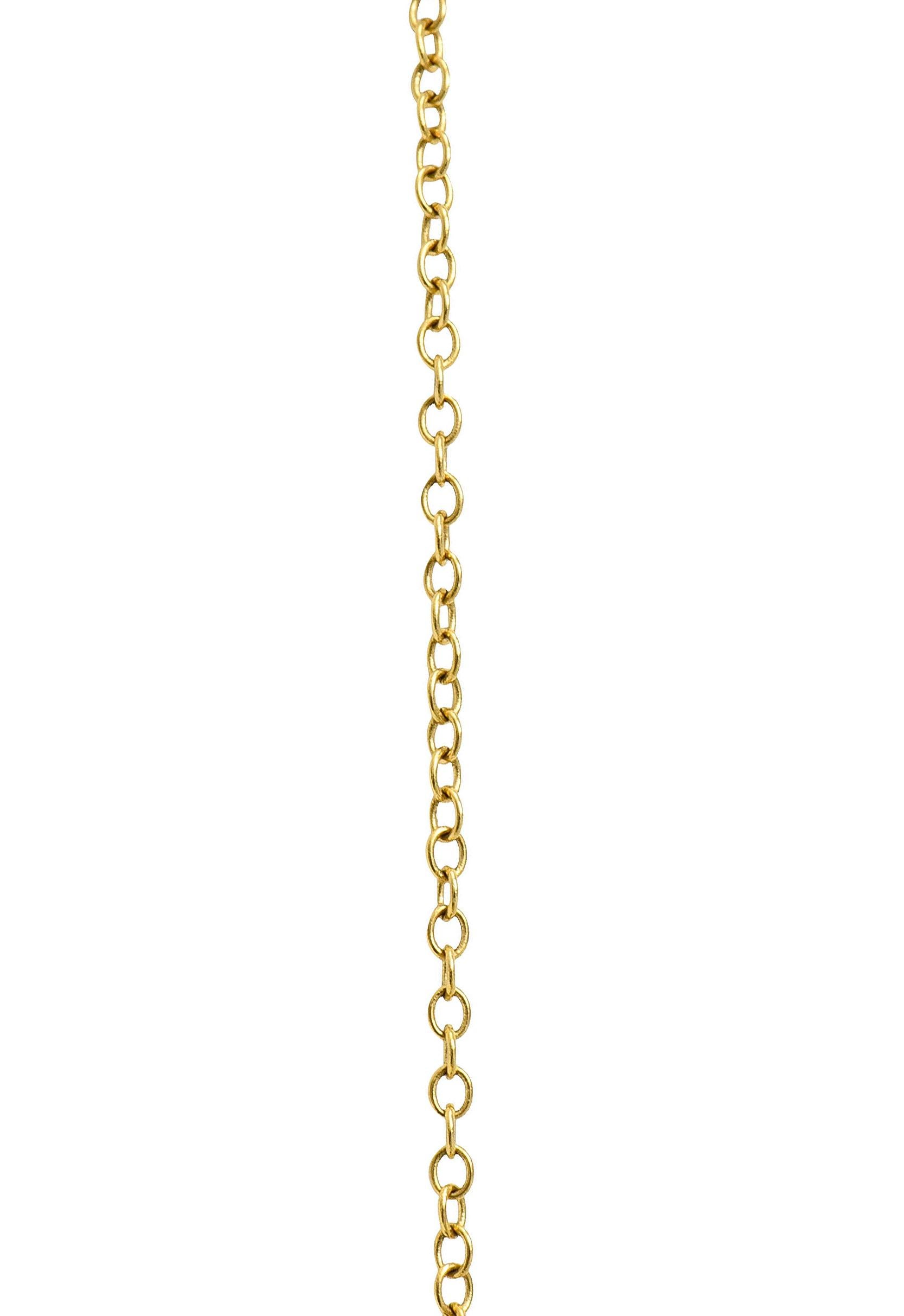 Uncut Elsa Peretti Tiffany & Co. Tiger's Eye Quartz 18 Karat Gold Bottle Jug Necklace