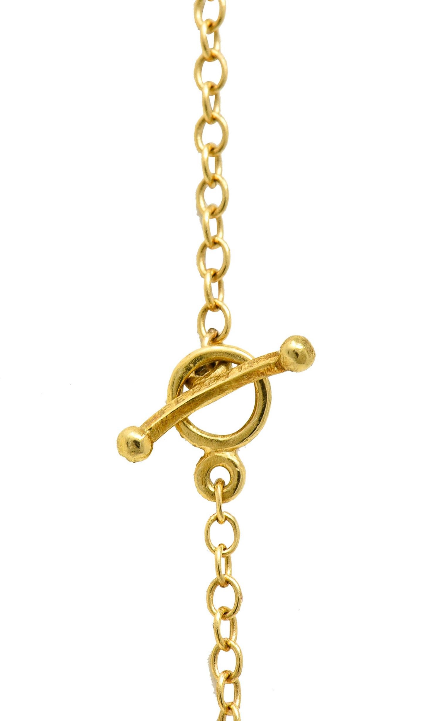 Elsa Peretti Tiffany & Co. Tiger's Eye Quartz 18 Karat Gold Bottle Jug Necklace In Excellent Condition In Philadelphia, PA