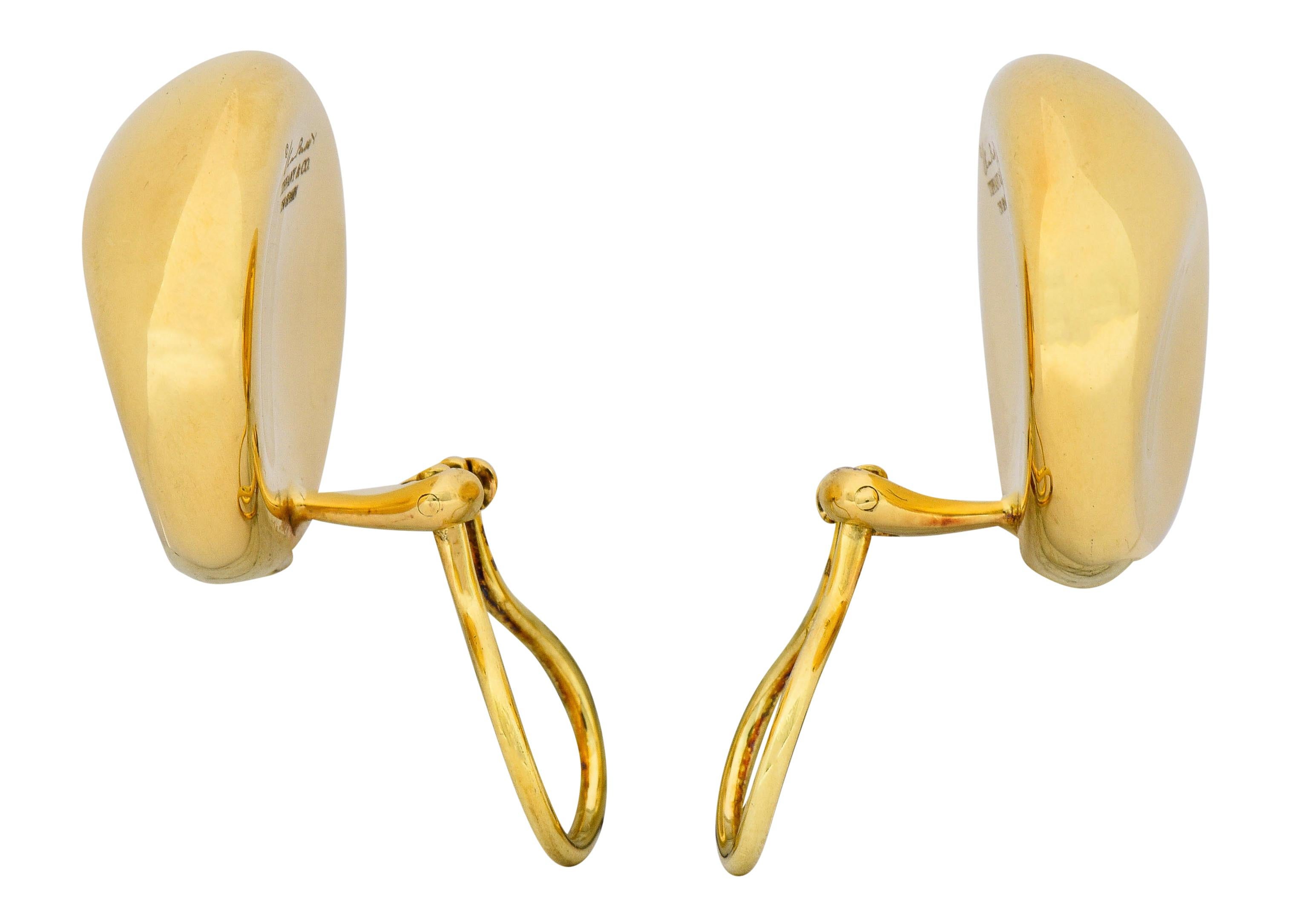 Women's or Men's Elsa Peretti Tiffany & Co. Vintage 18 Karat Gold Bean Ear-Clip Earrings