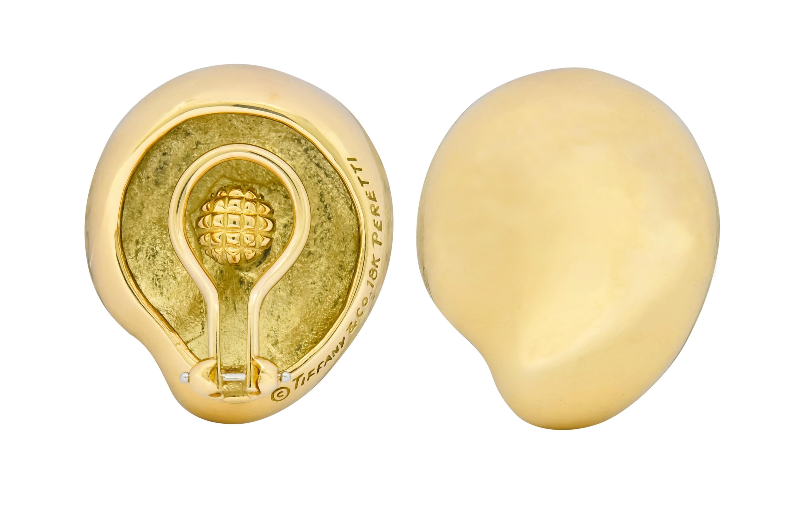 Women's or Men's Elsa Peretti Tiffany & Co. Vintage 18 Karat Gold Bean Ear-Clip Earrings